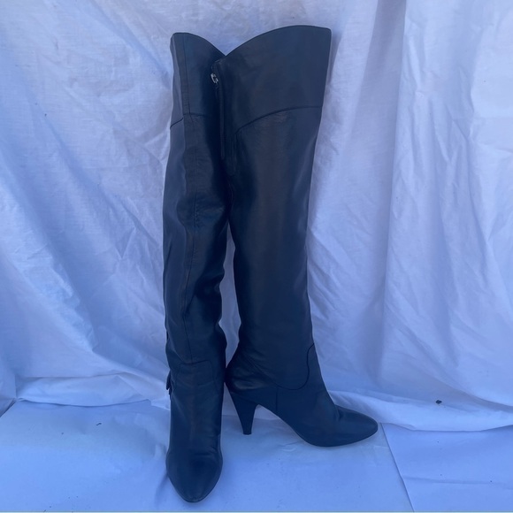 GUESS Black Genuine Leather Over The Knee Heeled Boots size 8.5 - Picture 16 of 16